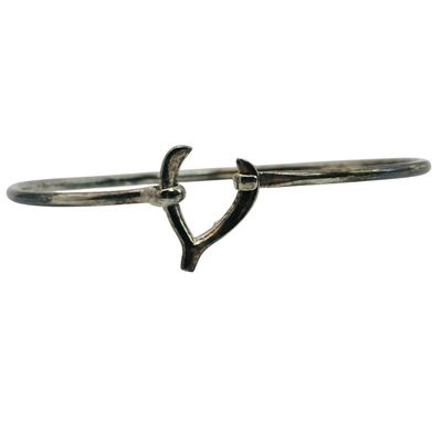 Sterling Bangle Wishbone Hook Bracelet