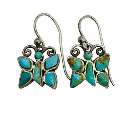 Barse Sterling Turquoise Butterfly Earrings