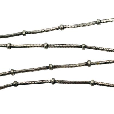 Italy Sterling Round Beaded Chain Necklace