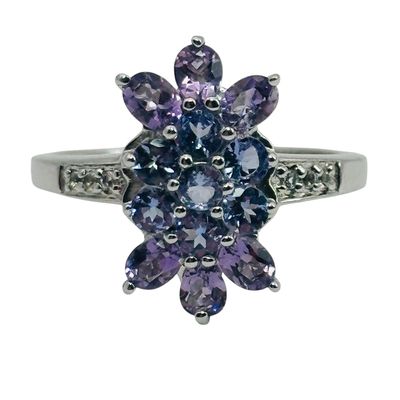 Sterling Amethyst Iolite Ring Sz 10