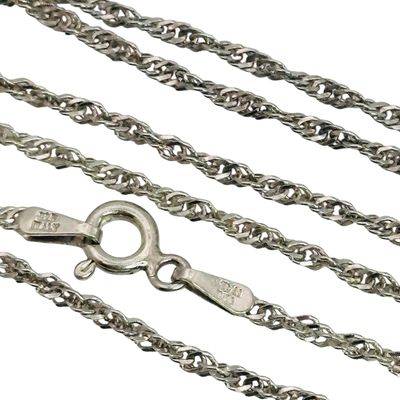 Signed Italy Sterling Twisted Curb Chain Necklace