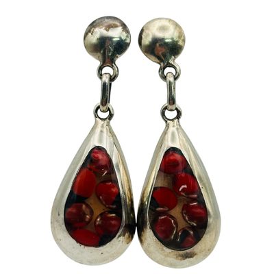 Sterling Peruvian Huayruro Seed Earrings