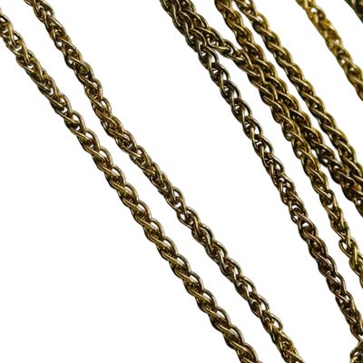 Signed Sterling Wheat Chain Long Necklace