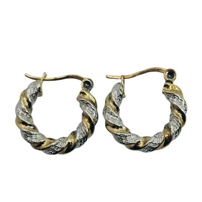 Signed Sterling Twisted Hoop Earrings