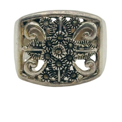Sterling Marcasite Ring Sz 5