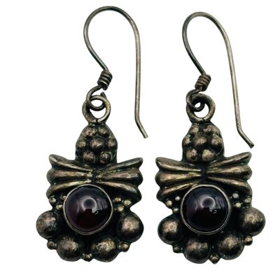 Sterling Garnet Angel Earrings