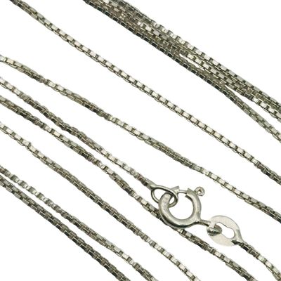 Italy Sterling Box Chain Long Necklace