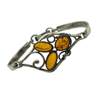 Sterling Amber Swirl Detail Bracelet
