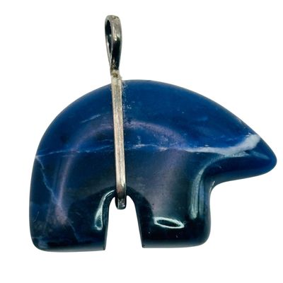 Southwest Sterling Lapis Lazuli Bear Pendant