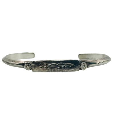 Signed Native Sterling Stamped Cuff Bracelet