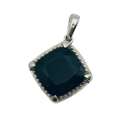 Signed Sterling Onyx Pendant