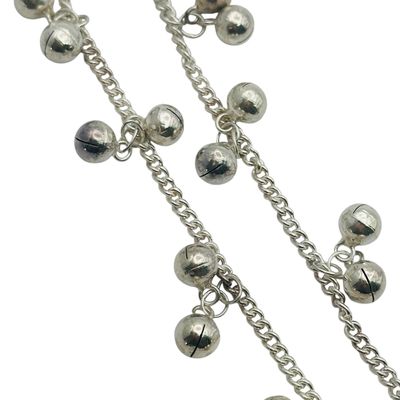 Sterling Bell Curb Chain Bracelet