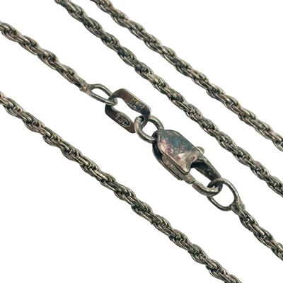 Signed Sterling Rope Chain Necklace