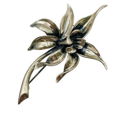 Jewelart Sterling Flower Brooch