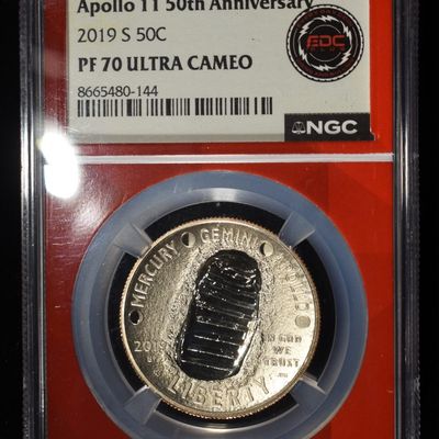 2019-S 50C COMMEM APOLLO 11 NGC PF70 ULTRA CAMEO