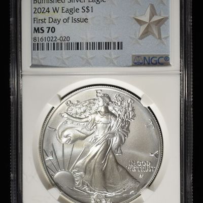 2024-W AMERICAN SILVER EAGLE NGC MS70 BURNISHED