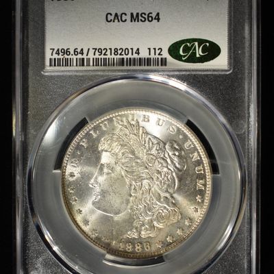 1886 MORGAN DOLLAR CAC MS64