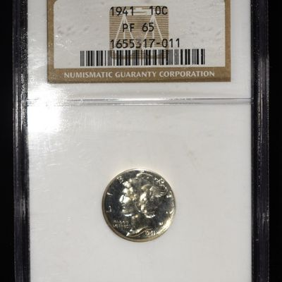 1941 MERCURY DIME NGC PF65