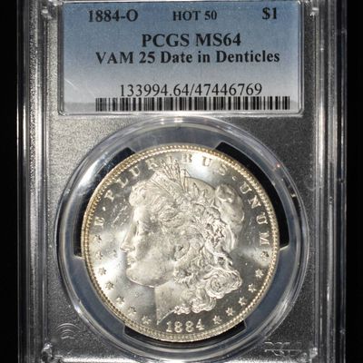 1884-O MORGAN $ PCGS MS64 VAM 25 DATE IN DENTICLES