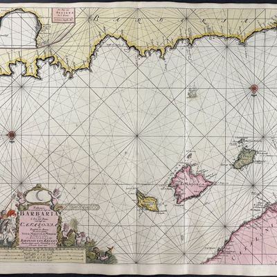 Van Keulen, Rare - Sea Chart of Majorca, Catalonia and Barbary Coast