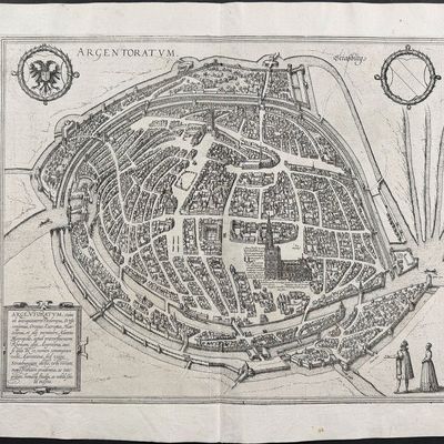 Braun & Hogenberg, pub. 1575 - View of Strasbourg (Argentoratum), France