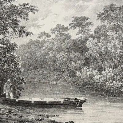 Dumont, Australia - Kalgan, North of Oyster Harbor, Australia; Vue de la Riviere des Francais, au port du Roi Georges a 4 milles de son...