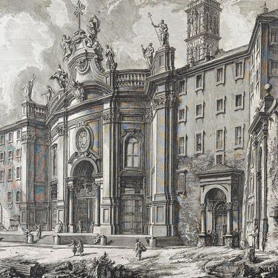 Piranesi, Folio - View of the facade of the Basilica of the Holy Cross in Jerusalem [Veduta della Facciata della Basilica di S. Croce in...
