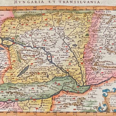 Magini's Ptolemy, pub. 1620 - Map of Hungary & Transylvania / Romania
