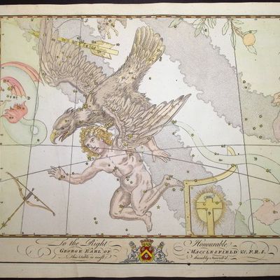 Bevis, Rare - Constellation or Star Chart of Aquila (Eagle)