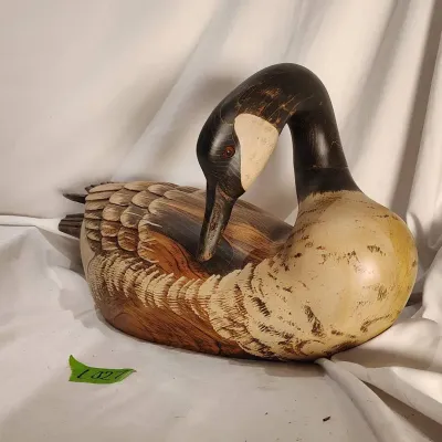 Hand Carved Wooden Canada Goose