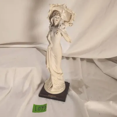 Vintage Lady With Parasol Figurine By Giuseppe Armani 