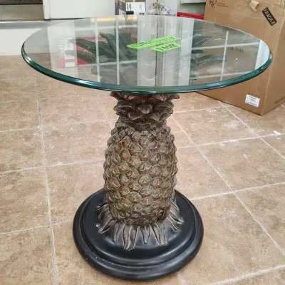 Glass Top Pineapple Table