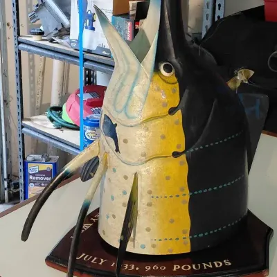 Mounted Metal Marlin Head