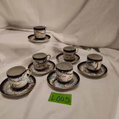  12 Piece Vintage Japanese Moriage Dragonware