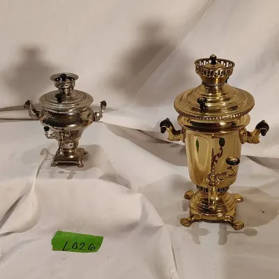 Two Mini Russian Samovars