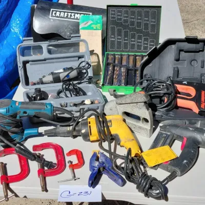 Collection Of Mixed Power Tools, Hand Tools And Accessories
