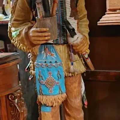 Vintage Chalkware or Plaster Native American Chief Statue