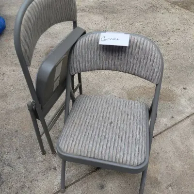 Four Padded Folding Chairs