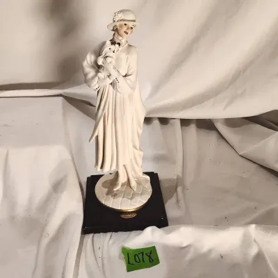 Vintage Young Lady With Yorkie Figurine By Giuseppe Armani 
