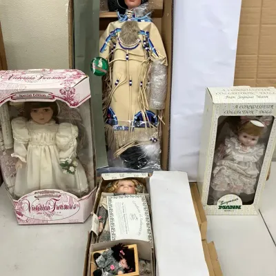 Timeless Collections Native American Doll and Porcelain Collector Dolls