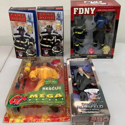 GX Mega Fire Rescue, 9/11 FDNY Firefighters, and Rumsfeld Figures