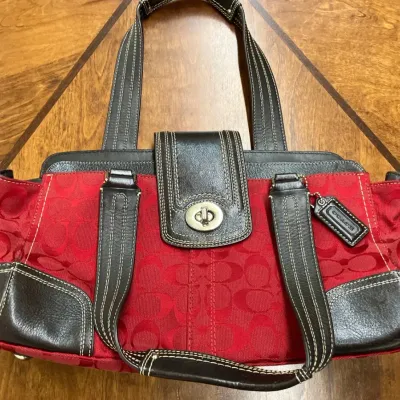 Red Coach Shoulder Bag (See Comments)