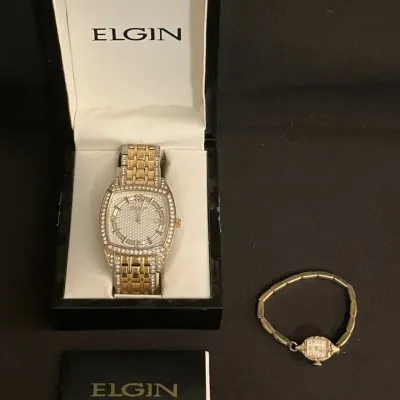 Men's Elgin Watch and Women's Gold-Plated Bulova Watch 