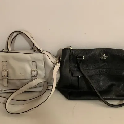 Kate Spade Black Shoulder Bag and Light Gray Leather Satchel