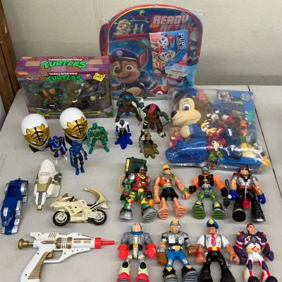 Paw Patrol, Fisher-Price Rescue Heroes, Power Rangers, and Teenage Mutant Ninja Turtles 