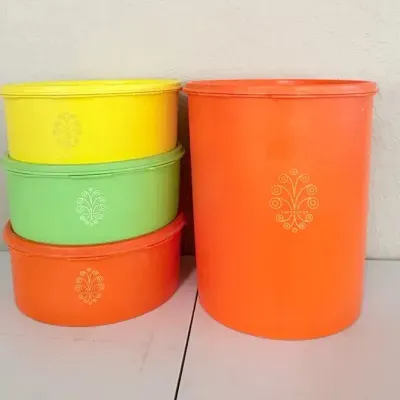 Tupperware Servalier Containers 1339 & 1204 Harvest Colors 