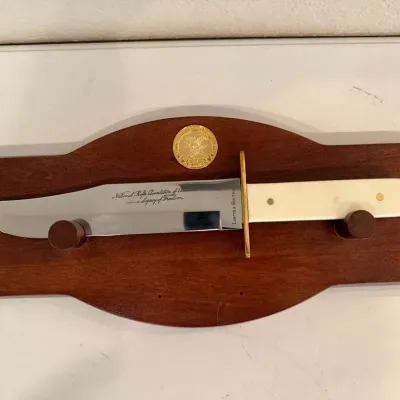 NRA Knife & Wood Wall Holder in Box