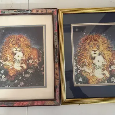 Art Prints Framed Hope & Peace, Lion And A Lamb By Richard Jesse Watson 1996