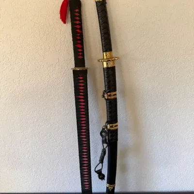 Katana Style Sword Red/black, Katana Samurai Sword Blk/gold