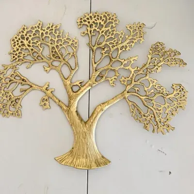 MCM Large Brass Tree of Life Art Sculpture Wall Hang